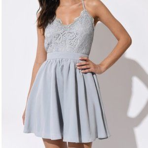 Tobi Mila Skater Dress in Light Blue